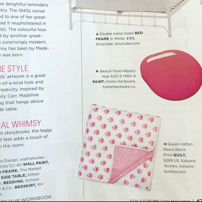 Style at Home Magazine, May 2018 (Meera Block Print Quilt)