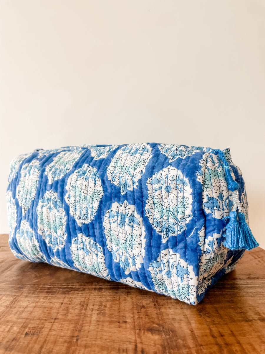 Blue Buta Block Print Pouch (Large) – Kalyana Textiles