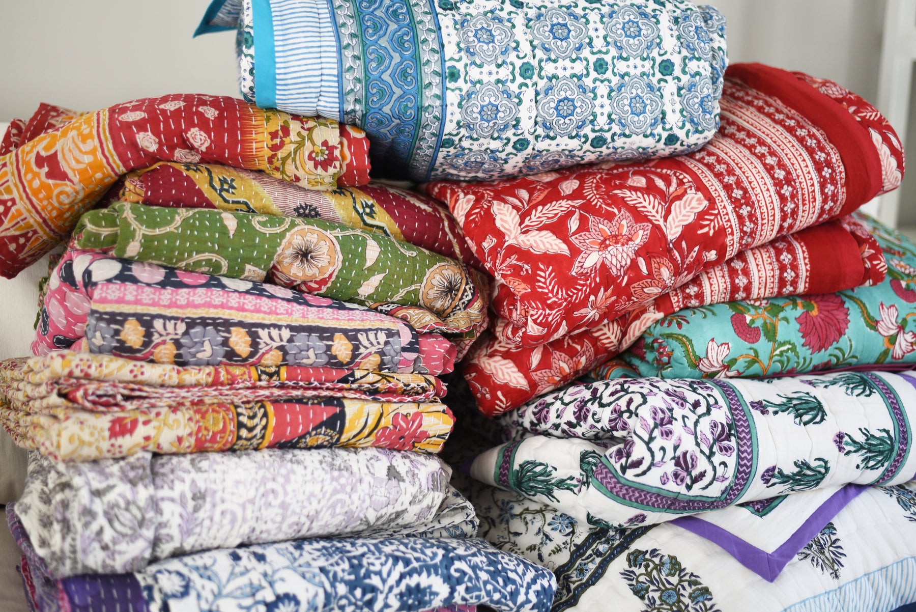 Hand Block Printed Quilts, Cushions & Table Linens – Kalyana Textiles